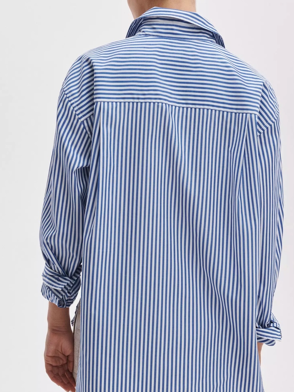 rag & bone Blue and White Striped Casual Button-Down Shirt